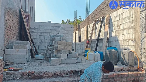 The ongoing work of the beneficiary Dinkar Jadhav's home.