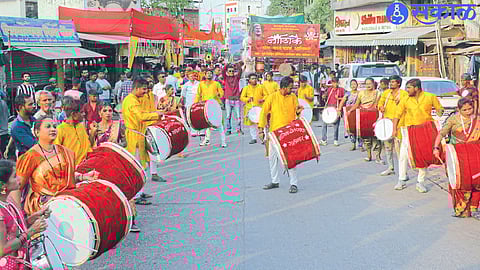 Chhatrapati Shivaji Maharaj Jayanti (according to date) Procession from Old Nashik to the beat of drums on Thursday.