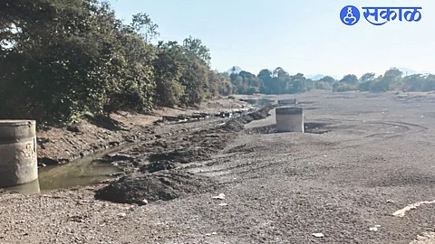 The dried up river bed of the mill that supplies water to Kalwan city.