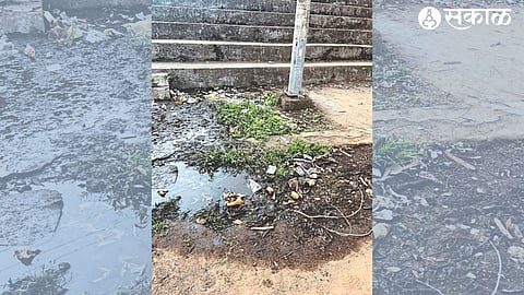 Foul-smelling toilet water spread over the jogging track at Sambhaji Stadium
