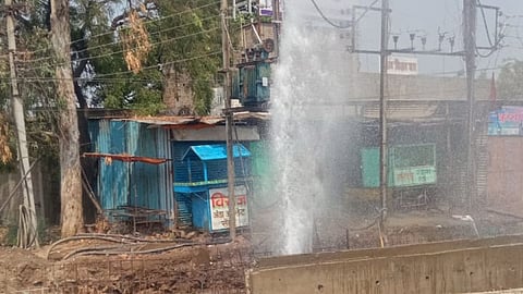 road construction work water pipeline burst third time selu