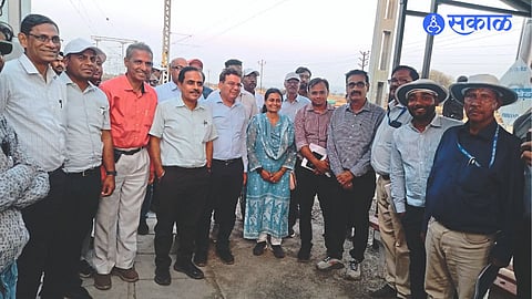 DRM Iti Pandey and others expressing happiness after the start of the third line on Pimparkhed to Chalisgaon railway line.