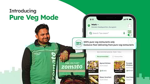 Zomato launches pure veg mode and fleet for vegetarian