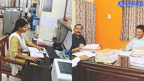 Officials and employees working in Treasury Office, Finance Department of Zilla Parishad on Saturday holiday.