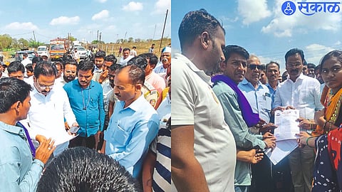 MLA Chandrakant Patil at protest site