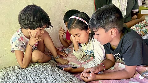 childrens Stuck in the mobile