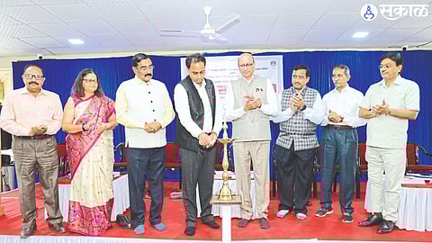 Collector Ayush Prasad while inaugurating workshop on 'National Education Policy'.