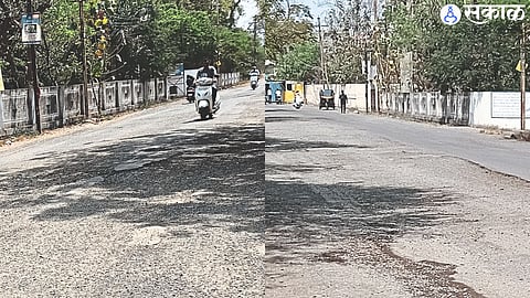 Dr. Babasaheb Ambedkar bad condition road in front of Social Justice Bhavan.