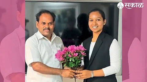 Adv. Godavari Devkate with her Teacher Krushna Mahale