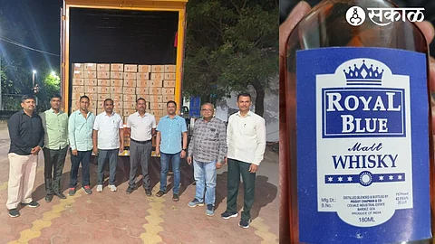 Illegal stock of foreign liquor and truck seized by trap at Sogras Fata on Mumbai-Agra highway. along with the team of Nashik Rural Local Crime Branch.