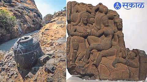 Stone Ranjan of Zakati at Naneghat & Sculpture of Satavahana period.