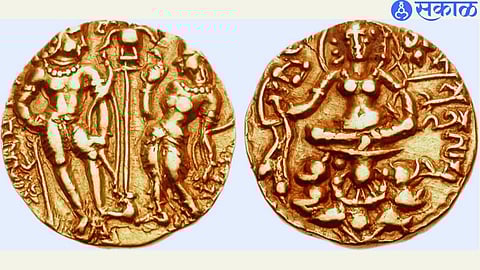 A gold coin of Skandagupta