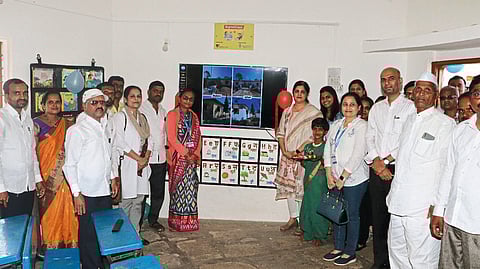 घोटकुलेवाडी खुर्द येथे
शाळेच्या नूतनीकरणाचे उद्घाटन