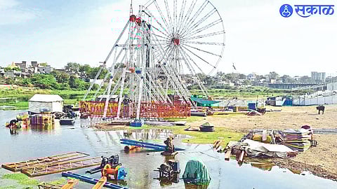 Water entering the Yatrasthal from the Panzra river.