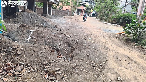 Weathering of roads due to gas pipeline digging.
