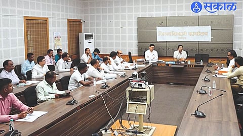 Collector Jalaj Sharma while interacting with office bearers in an all-party meeting at the Collector's office on Monday