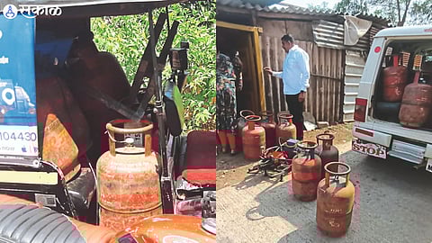 subject material seized by taking action against black market of illegal domestic gas cylinders