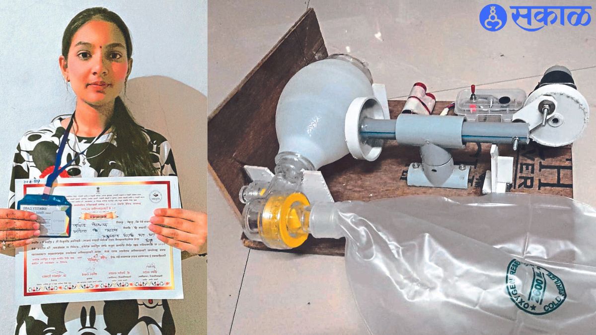 Inspired Award won by Mansi Patil in Science Exhibition.
Ventilator made by Mansi Patil.