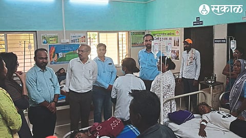 Zilla Parishad Chief Executive Officer Ankit while inquiring about gastro patients at Primary Health Centre.