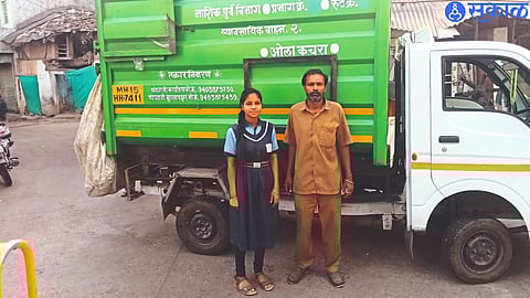 In DGP nagar Tulsi Pardeshi with father