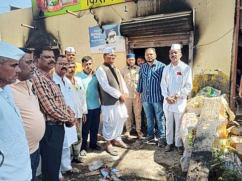 टाकळी हाजीत किराणा दुकान 
शॉर्ट सर्किटमुळे भस्मसात