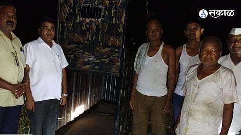 after leopard attack on the man forest department installed cage in Londhe Vasti in Ambegaon Taluka