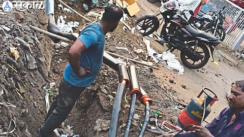 Cable repair work in progress.