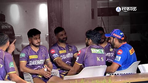 Rohit Sharma : KKRच्या ड्रेसिंग रूममध्ये रोहित शर्माची एन्ट्री..  अफवांच्या बाजारात चाय पे चर्चांना उधाण