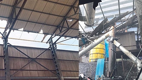 Chemical Factory Chimney Collapsed