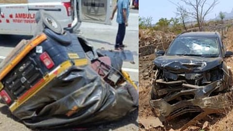 pali khopoli accident collision of car rickshaw one dies another injured