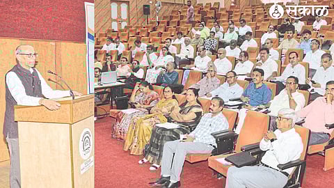 Speaking at the principal's workshop on implementing the new educational policy at UMVIT, Vice-Chancellor Prof. V. L. Maheshwari.