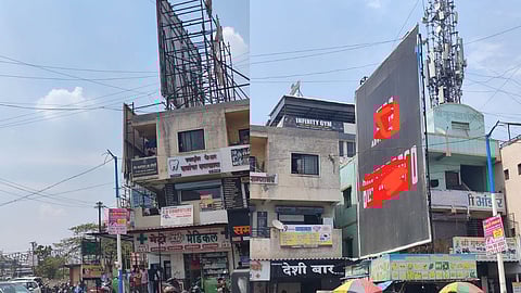 nagar road office advertisement hoarding are illegal municipal officer claim