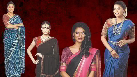 mix and match saree blouse outfit