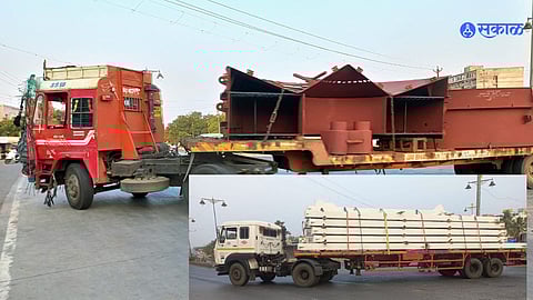 Pandharpur News: पंढरपूर शहरातून होतेय जड वाहनांची धोकादायक वाहतूक, नागरीकांचा जिव धोक्यात