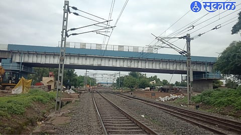 A newly constructed flyover on the railway line at Nadgaon in the taluka.