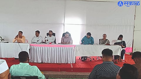 Chief Executive Officer Ashima Mittal reviewing the shortage through television system in Zilla Parishad.