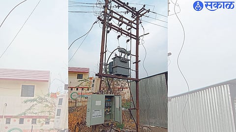 transformer in the open on city traffic routes.