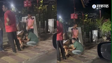 pune police foot massage from driver video at kalyaninagar naka-bandi video goes viral marathi news