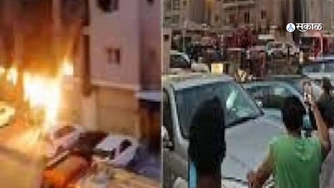 fire breaks out in a building in Kuwait