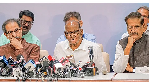 uddhav thackeray, sharad pawar and prithviraj chavan
