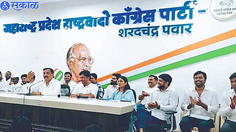 State President Jayant Patil and others while speaking at the NCP Youth Congress meeting.