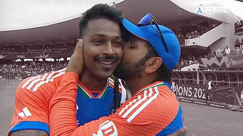 Ind vs Sa t20 world cup final rohit sharma kissed hardik pandya