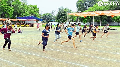 Female candidates participating in the district police force recruitment process at the police drill ground on Sunday.