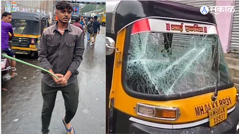 Man vandalized 12 auto rickshaws at Diva station Marathi Crime News rak94