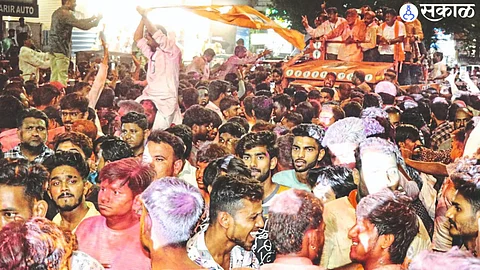 Victory procession of Rajabhau Waje.
