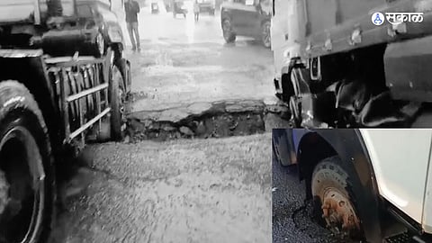 पावसाचा तांडव, मुंबई अहमदाबाद महामार्ग खचला