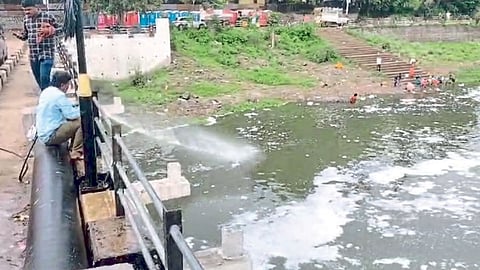 Indrayani River foamed