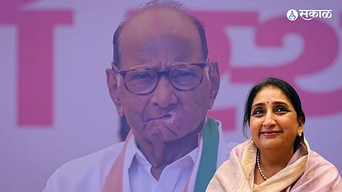 Sunetra Pawar And Sharad Pawar Meeting