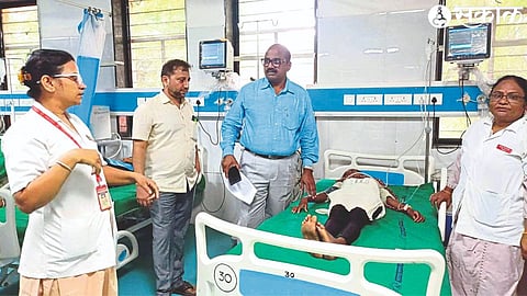 While inspecting the civil student, Dr. Datta Devgaonkar, Dr. Ravi Sonawane. Nurse next door.