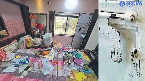 Kadikoyanda broken by the thieves and in the second picture the wooden cupboard was broken and the goods were messed up.